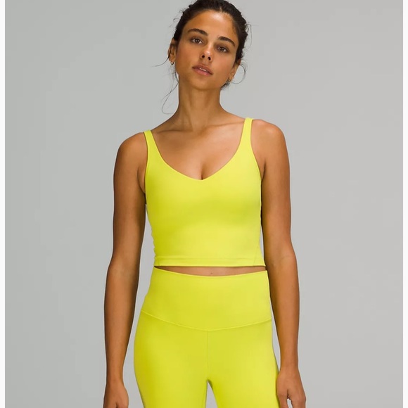 lululemon Women's Align Cropped Tank Top in Yellow Serpentine. Sold out NWT - Picture 1 of 4